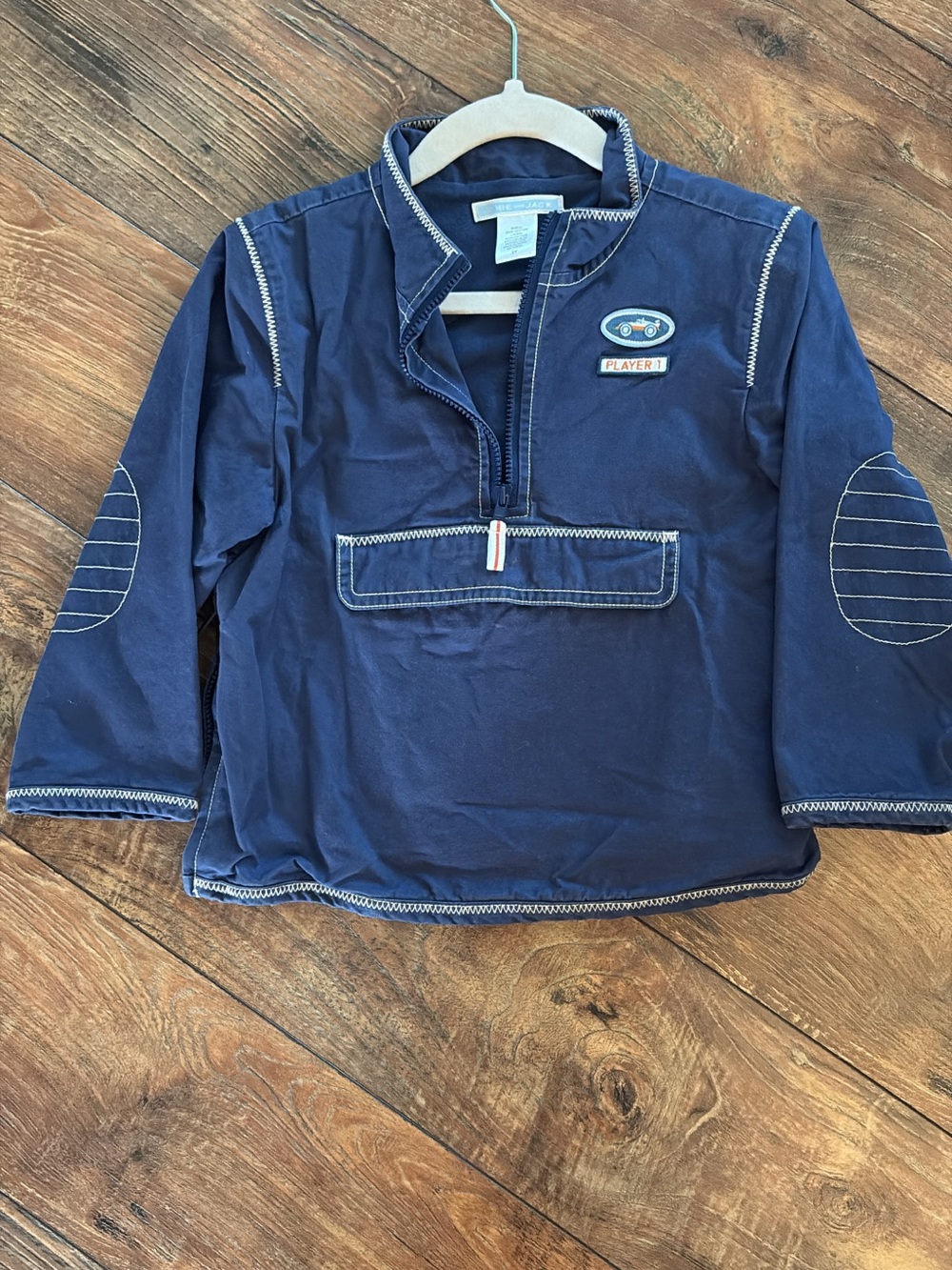 Janie and Jack Navy Blue Pullover with Contrast Stitching